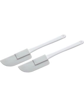 Chef Craft 20736 Mini Flexible Spatula Set 2pc White Plastic Handle